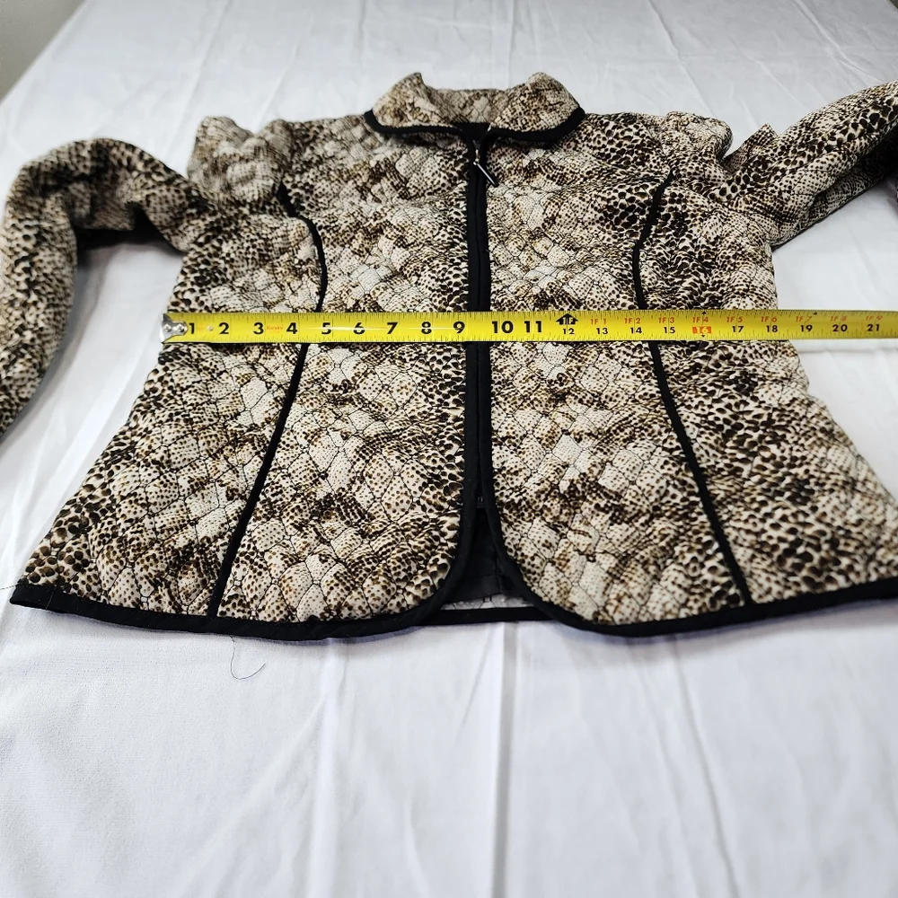 RQT Woman Black Beige Quilted Lightweight Boho Jacket Blazer Size M - Picture 8 of 12